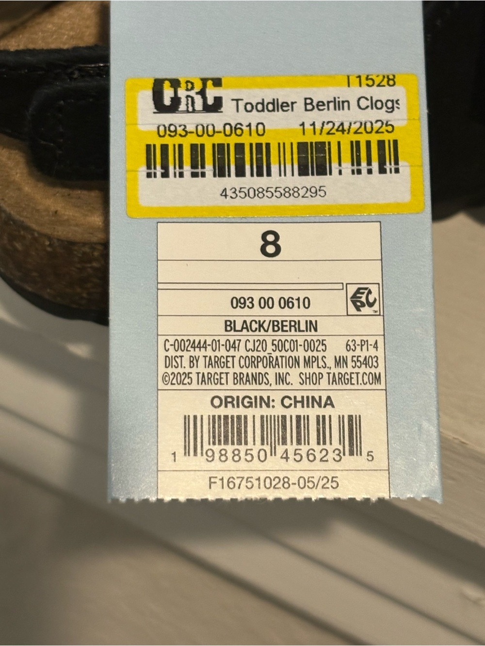NEW— Toddler Black Berlin Clogs – Cat & Jack Little Girls Size 8 - Picture 6 of 6